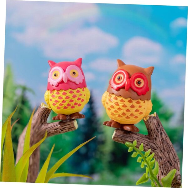 Set 4 Gufi Decorativi in Resina Realistici per Casa, Ufficio e Giardino