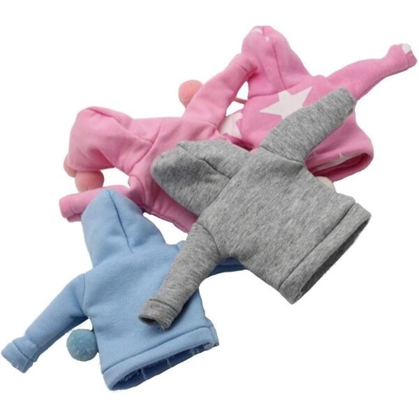 Felpa con Cappuccio Rosa per Bambole 11"/30 cm - Accessori Moda Uteruik