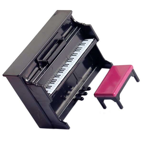 Mini Pianoforte Nero con Sgabello e Spartito - Modello Decorativo e Giocattolo