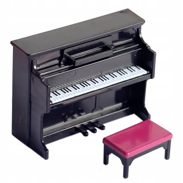 Mini Pianoforte Nero con Sgabello e Spartito - Modello Decorativo e Giocattolo