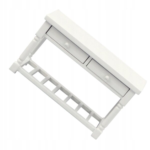 Mini modello tavolo in legno bianco per decorazione casa delle bambole