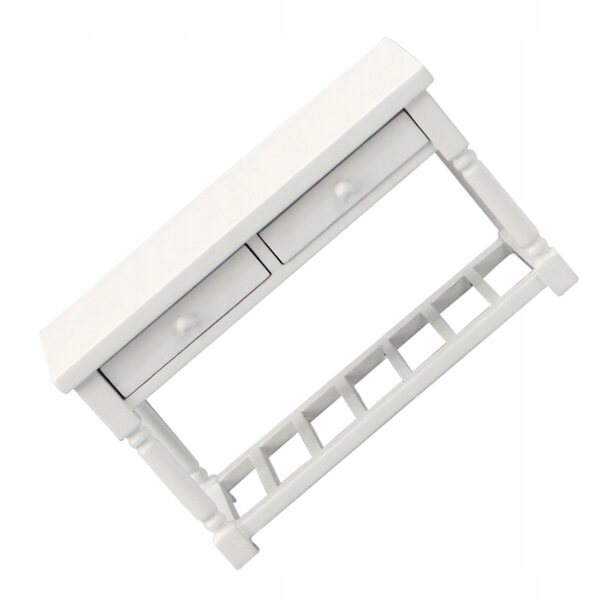 Mini modello tavolo in legno bianco per decorazione casa delle bambole
