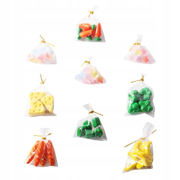 Miniature Cibo Giocattolo per Case delle Bambole - Set 9 Buste Colorate