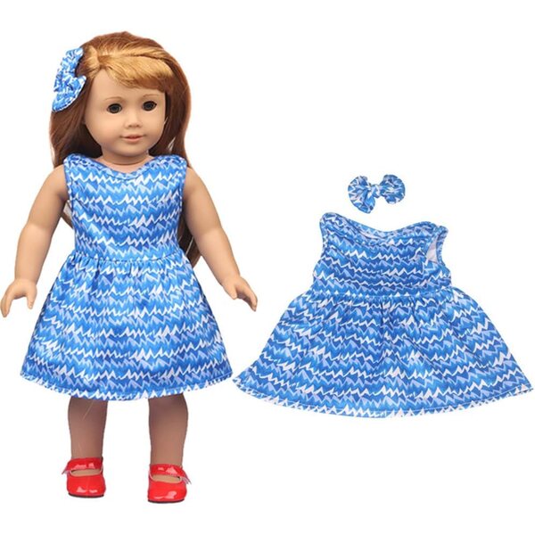 Abito Casual con Fiocco per Bambola Americana 46 cm - Uteruik