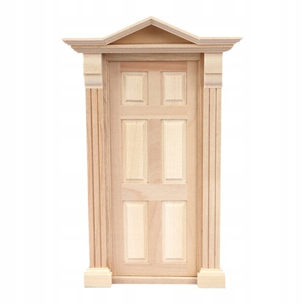 Miniature porte in legno naturale per modelli di case, decorazione elegante e resistente