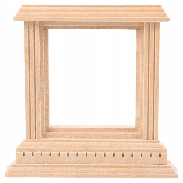 Miniatura finestra in legno decorativa per mobili e giocattoli da 9,3x9,3 cm