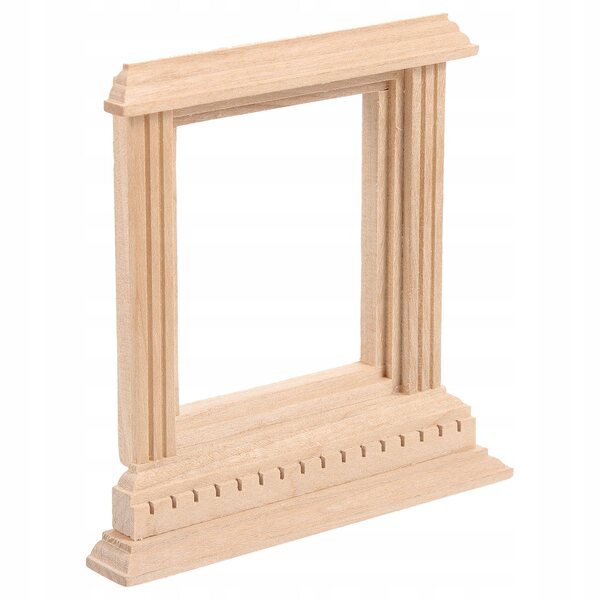 Miniatura finestra in legno decorativa per mobili e giocattoli da 9,3x9,3 cm