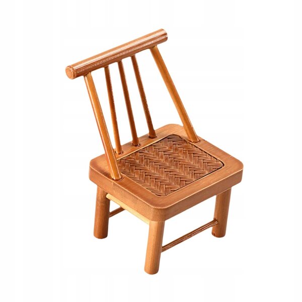 Chaise miniature en bambou pour maison de poupée, design classique, 8x7x12cm