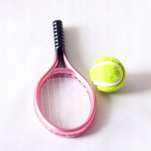 Set Miniature Racchette e Palline da Tennis per Decorazione Casa delle Bambole