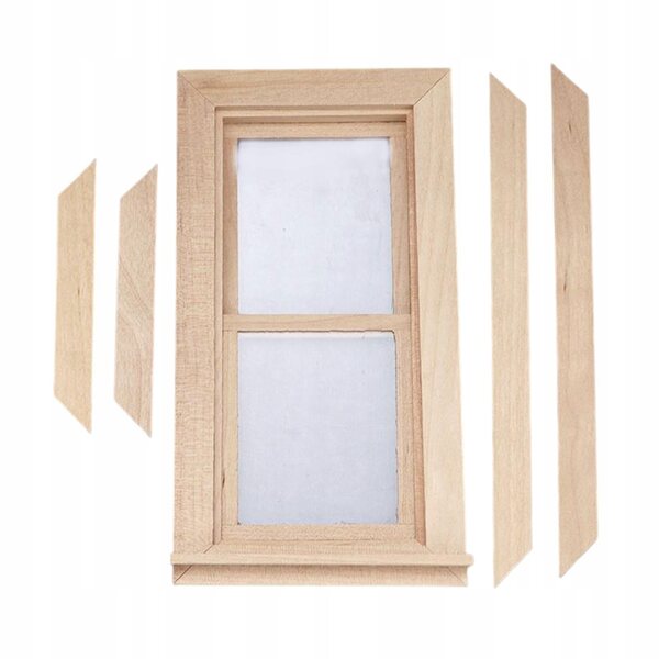 Miniaturale finestra in legno per casa delle bambole 1:12 decorazione 9x14 cm