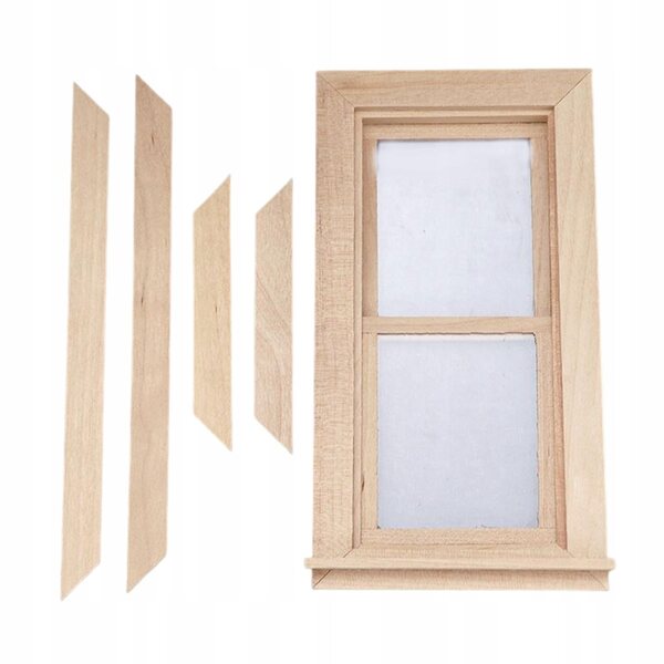 Miniatuur houten raam voor poppenhuis 1:12 decoratie 9x14 cm