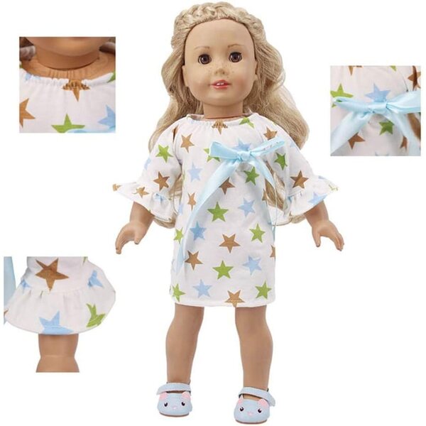 Abito Casual con Stampa a Pentagramma per Bambole 46 cm 18 Pollici Uteruik