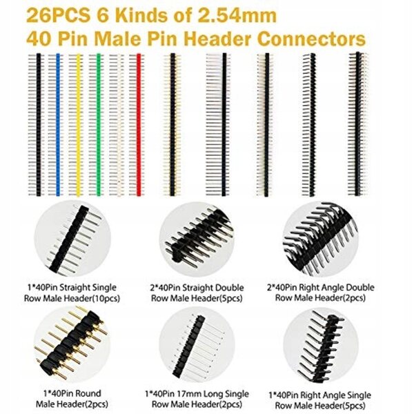 2,54-mm-Stecker- und Buchsenabdeckungsset für Arduino und PCB – 335 Teile