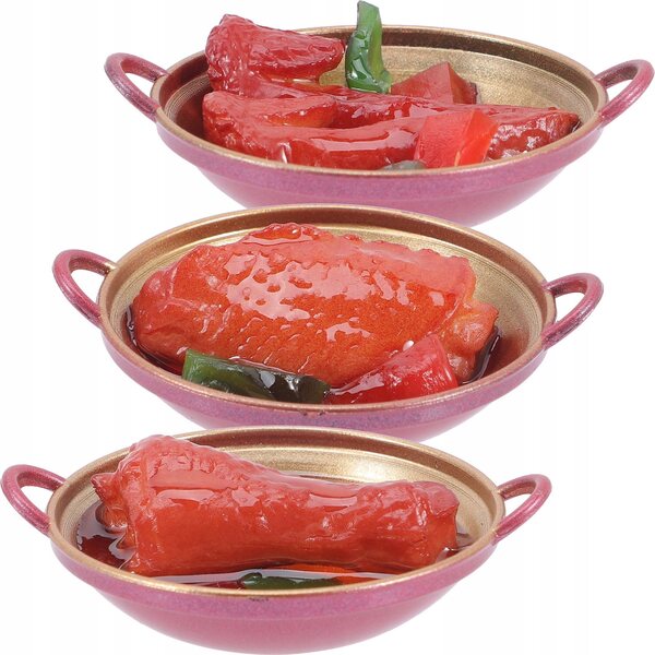 Modelli realistici di cibo giocattolo per bambini, set da 3 pezzi in PVC colorato