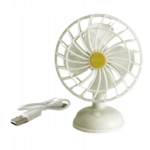 Mini ventilatore elettrico USB in scala 1:12 per casa delle bambole bianco