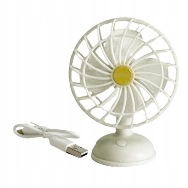 Mini ventilatore elettrico USB in scala 1:12 per casa delle bambole bianco