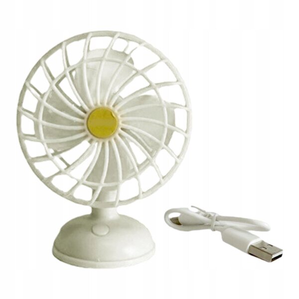 Mini ventilatore elettrico USB in scala 1:12 per casa delle bambole bianco