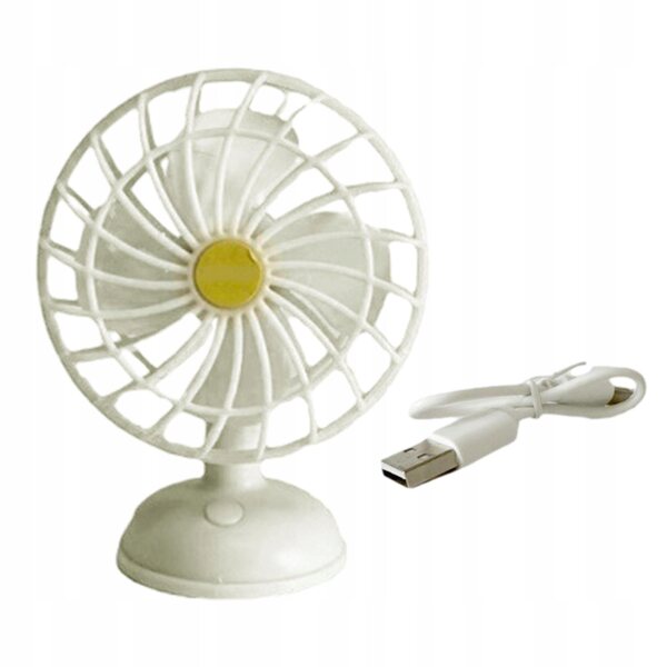 Mini ventilatore elettrico USB in scala 1:12 per casa delle bambole bianco