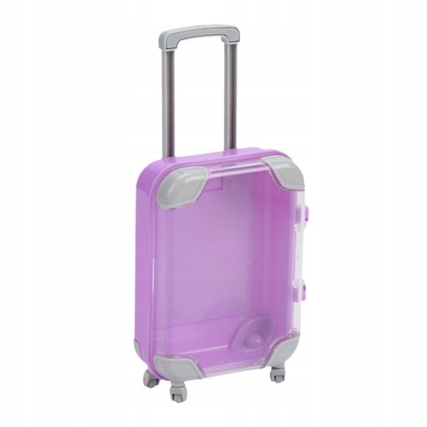 Mini walizka fucsia per casa delle bambole organizer pratico e portatile