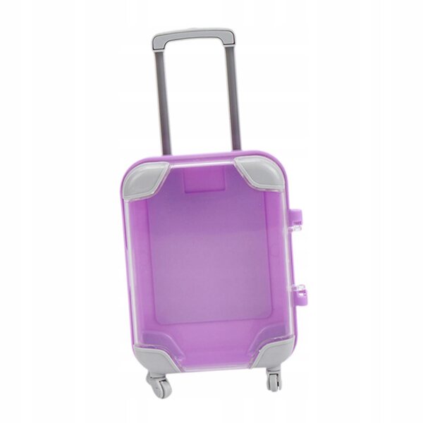 Mini walizka fucsia per casa delle bambole organizer pratico e portatile