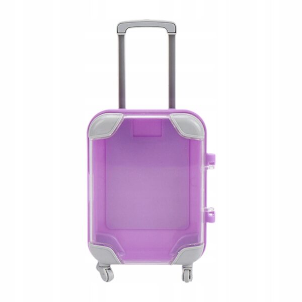 Mini walizka fucsia per casa delle bambole organizer pratico e portatile