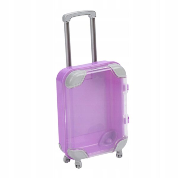 Mini walizka fucsia per casa delle bambole organizer pratico e portatile