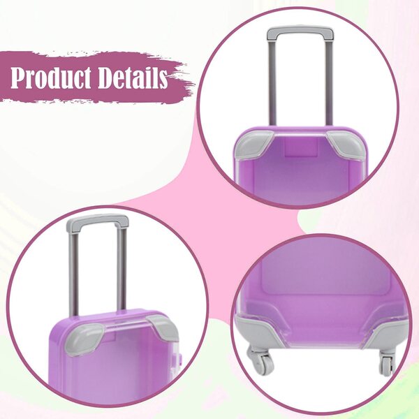 Mini walizka fucsia per casa delle bambole organizer pratico e portatile