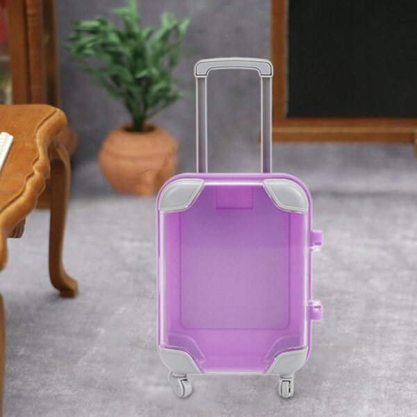 Mini walizka fucsia per casa delle bambole organizer pratico e portatile