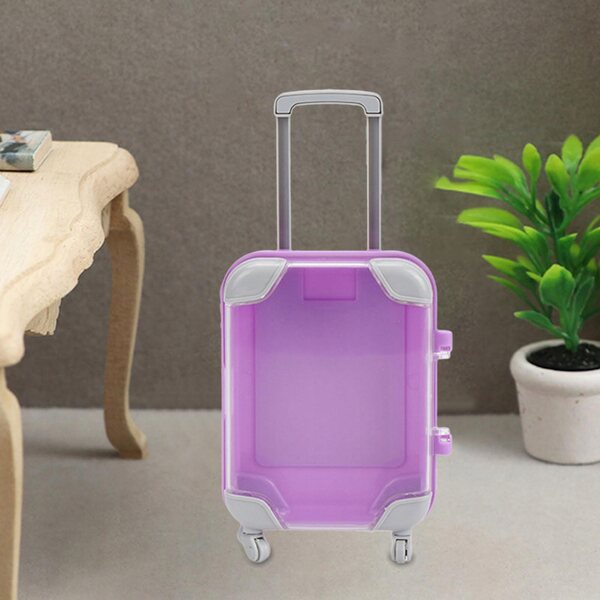Mini walizka fucsia per casa delle bambole organizer pratico e portatile