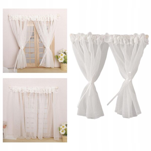 1:12 Puppenhaus-Mini-Fenstervorhang – realistisches Design und Materialien