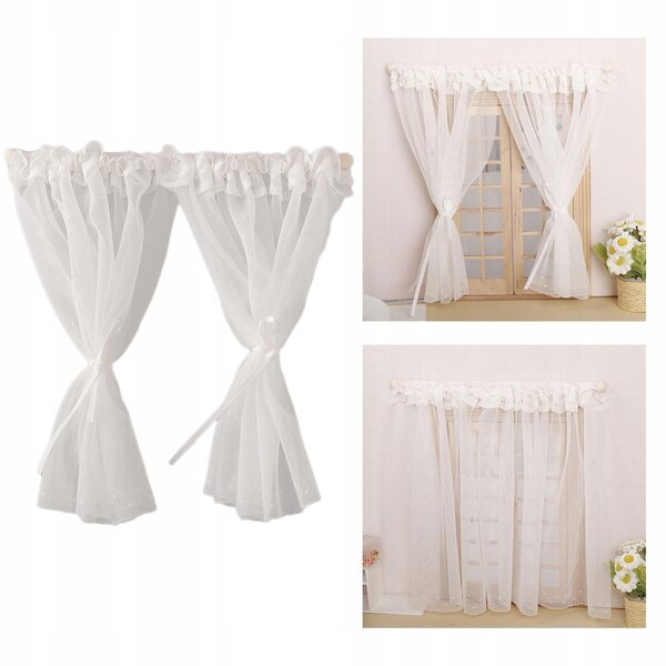 1:12 Puppenhaus-Mini-Fenstervorhang – realistisches Design und Materialien