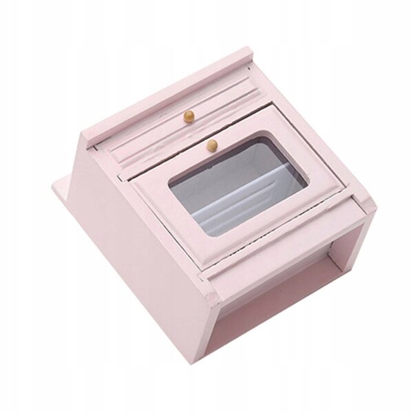 Mini cucina a gas in legno rosa per casa delle bambole e decorazioni creative