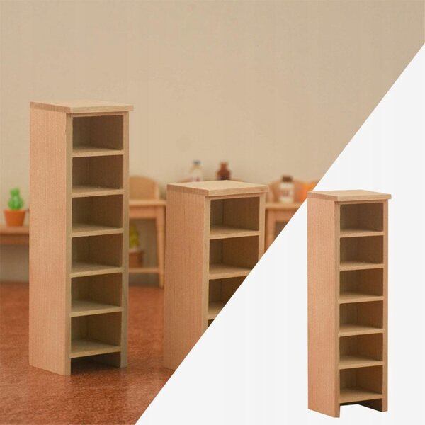 1:12 Miniatur-Puppengarderobe aus Holz für das Puppenhaus