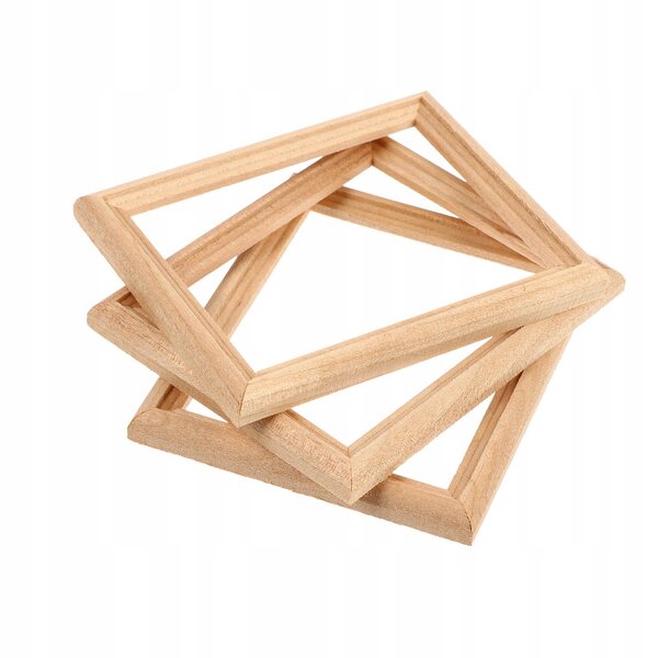 Set 3 Cornici Miniature in Legno Beige per Case delle Bambole 1:12