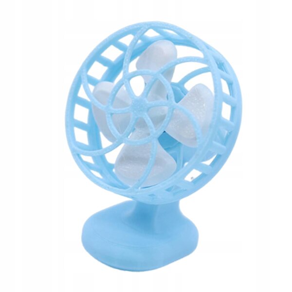 Mini ventilatore da casa delle bambole scala 1:12 decorazione realistica blu