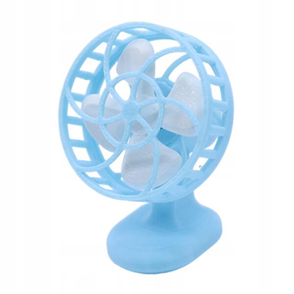 Mini ventilatore da casa delle bambole scala 1:12 decorazione realistica blu