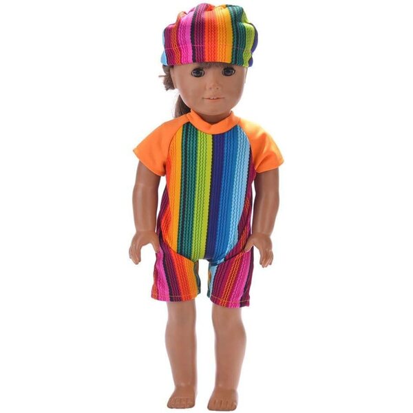 Badeanzug und Hut für 46 cm große Puppe - Modeaccessoires von Uteruik