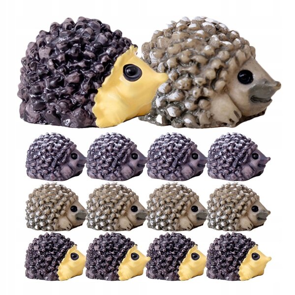 30 Miniatur-Igelfiguren aus mehrfarbigem Harz für kreative Dekorationen