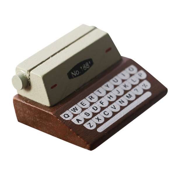 Macchina da scrivere vintage in legno decorazione retrò per casa e ufficio