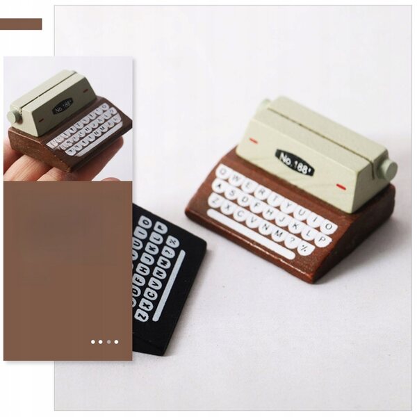Macchina da scrivere vintage in legno decorazione retrò per casa e ufficio