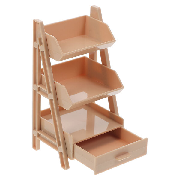 Miniatura scaffale in plastica a 3 ripiani per casa delle bambole e decorazioni