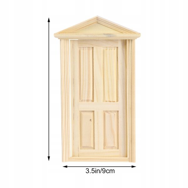 Mini porte in legno per casa delle bambole scala 1:12 con design tradizionale