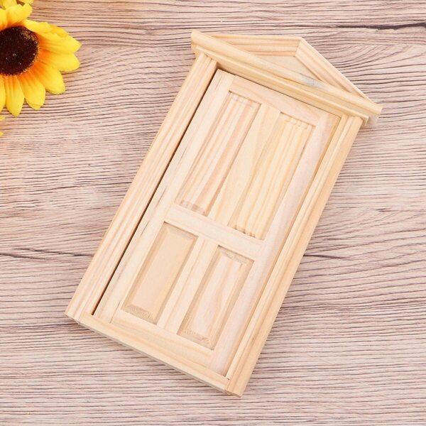 Mini porte in legno per casa delle bambole scala 1:12 con design tradizionale