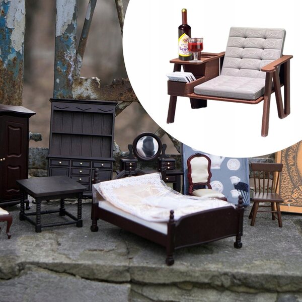 Mini-Lesestuhl-Set im Maßstab 1:12 für kreative Puppenhausmöbel