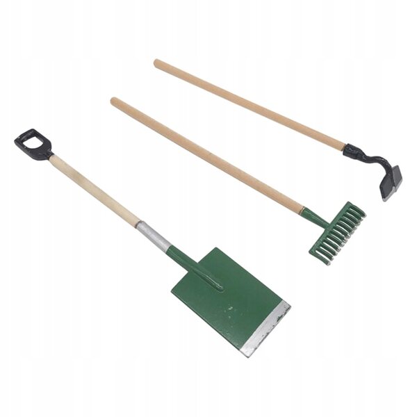Set 5 Mini Utensili da Giardinaggio per Casa delle Bambole in Legno e Metallo