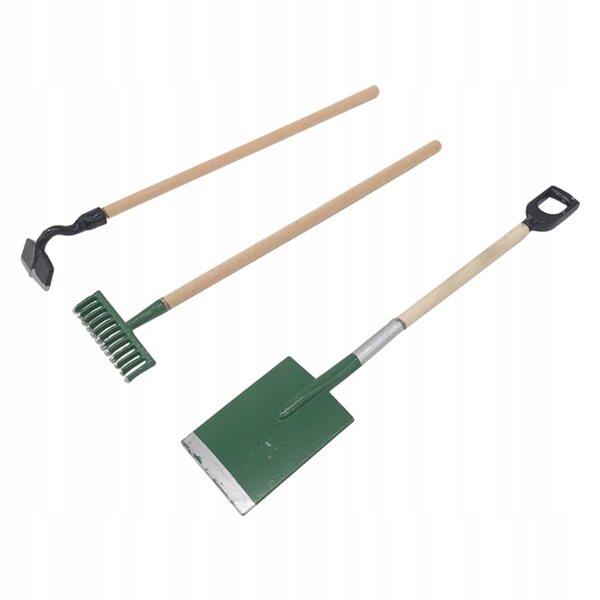 Set 5 Mini Utensili da Giardinaggio per Casa delle Bambole in Legno e Metallo