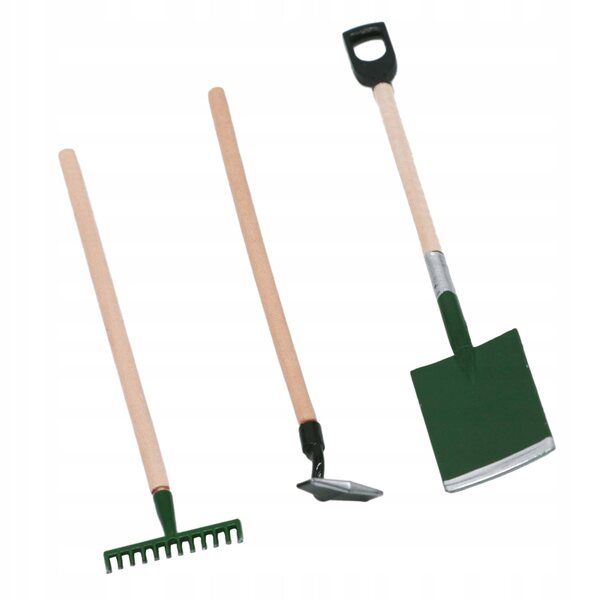 Set 5 Mini Utensili da Giardinaggio per Casa delle Bambole in Legno e Metallo