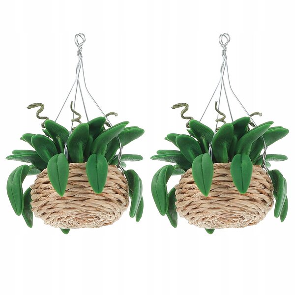 Mini piante in vaso modello bonsai per case delle bambole, 2 pezzi colorati