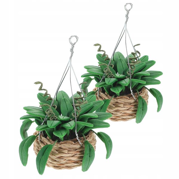 Mini piante in vaso modello bonsai per case delle bambole, 2 pezzi colorati