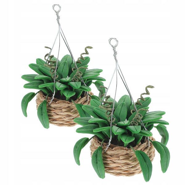 Mini piante in vaso modello bonsai per case delle bambole, 2 pezzi colorati